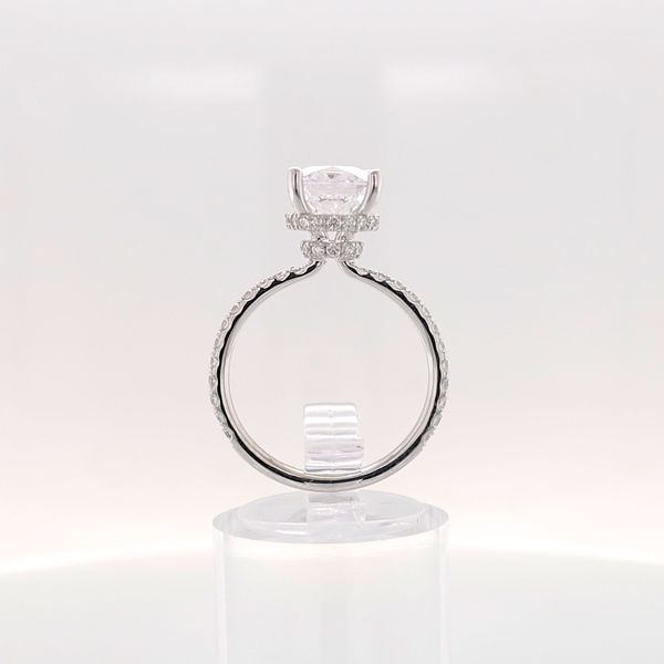 14K Wellow Gold Hidden Halo & Diamond Collar Engagement Ring Semi-Mounting Image 3 Skaneateles Jewelry Skaneateles, NY