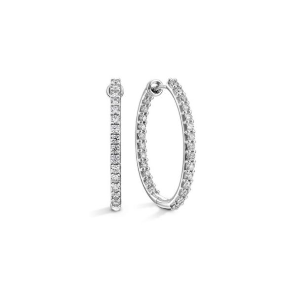 18K WG Ladies 1.46ct TW Hearts on Fire Oval Classic Inside-Out Diamond Hoop Earrings Skaneateles Jewelry Skaneateles, NY