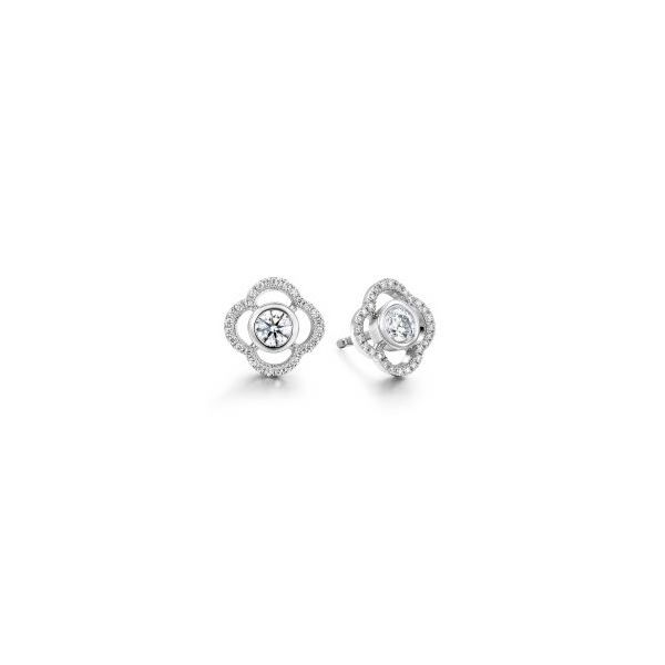18K WG Ladies 0.51ct TW Hearts on Fire Signature Petal Bezel Stud Earrings Skaneateles Jewelry Skaneateles, NY