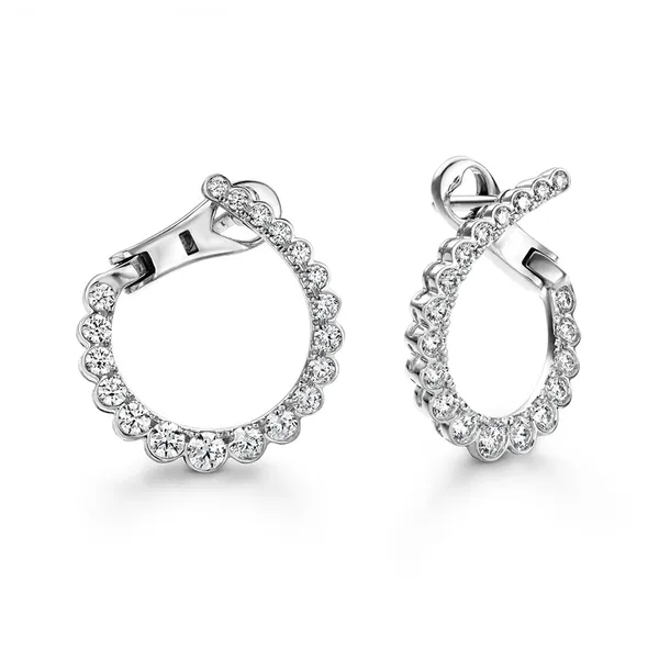 18K WG Ladies 0.98ct TW Hearts on Fire Aerial Regal Diamond Hoop Earrings Skaneateles Jewelry Skaneateles, NY