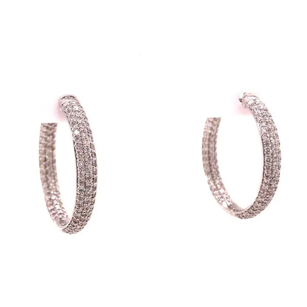 14K WG 'Next Generation' Diamond Bombe Pave Inside Outside Hoops Skaneateles Jewelry Skaneateles, NY