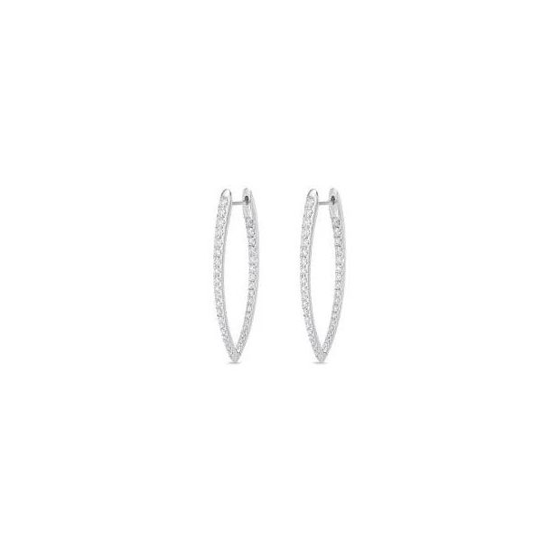 18K WG Ladies 1.62ct TW Memoire Imperial Diamond Hoop Earrings Skaneateles Jewelry Skaneateles, NY