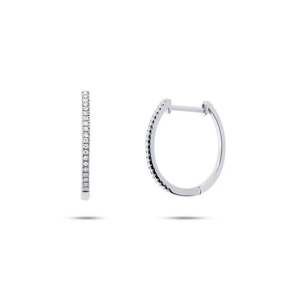 Diamond Oval Hoop Earrings Skaneateles Jewelry Skaneateles, NY