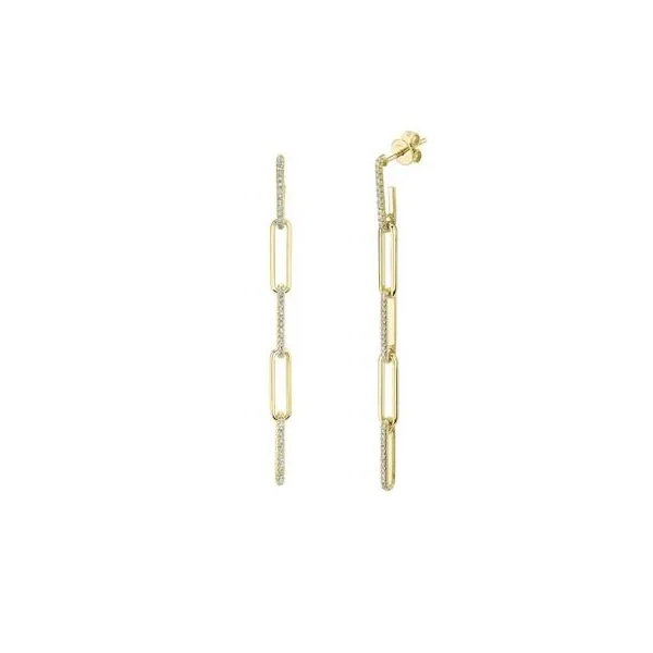 Diamond Paper Clip Earrings Skaneateles Jewelry Skaneateles, NY