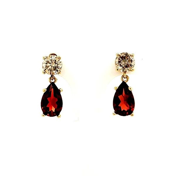 Brown Diamond and Mozambique Garnet Earrings 1.77ct TGW Skaneateles Jewelry Skaneateles, NY