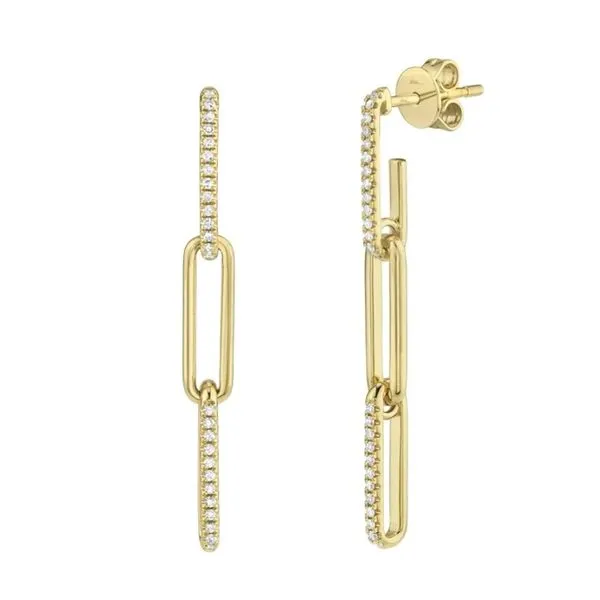 Diamond Paper Clip Earrings Skaneateles Jewelry Skaneateles, NY