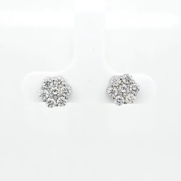 1.04ct Diamond Cluster Earrings Image 2 Skaneateles Jewelry Skaneateles, NY