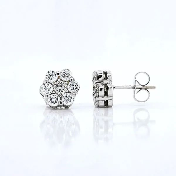 1.04ct Diamond Cluster Earrings Skaneateles Jewelry Skaneateles, NY