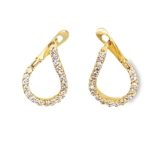 14K YG 0.62ct TW Diamond 'Teardrop' Front Facing Hoops Skaneateles Jewelry Skaneateles, NY