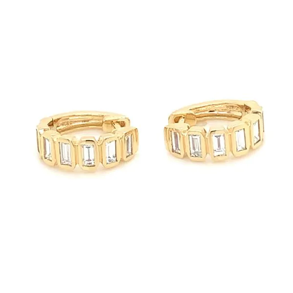 14ky Fashion Baguette Hoop Earrings Image 2 Skaneateles Jewelry Skaneateles, NY