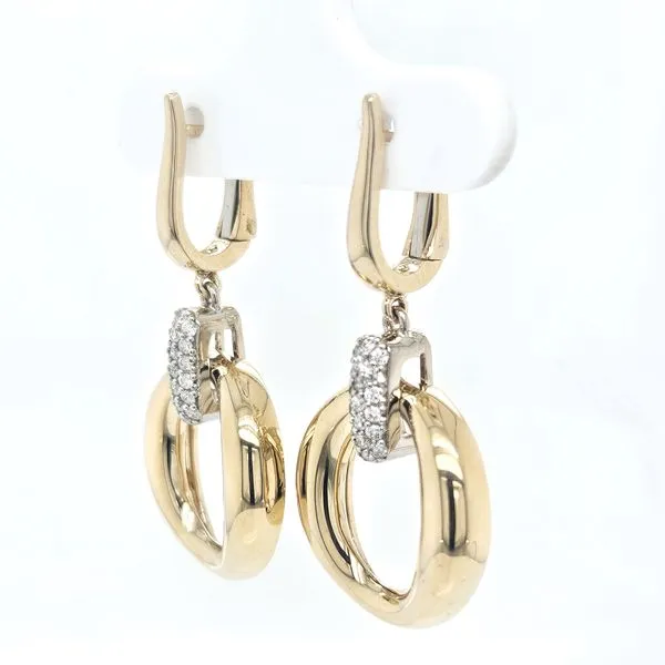 Two Tone Diamond Drop Earrings Image 2 Skaneateles Jewelry Skaneateles, NY