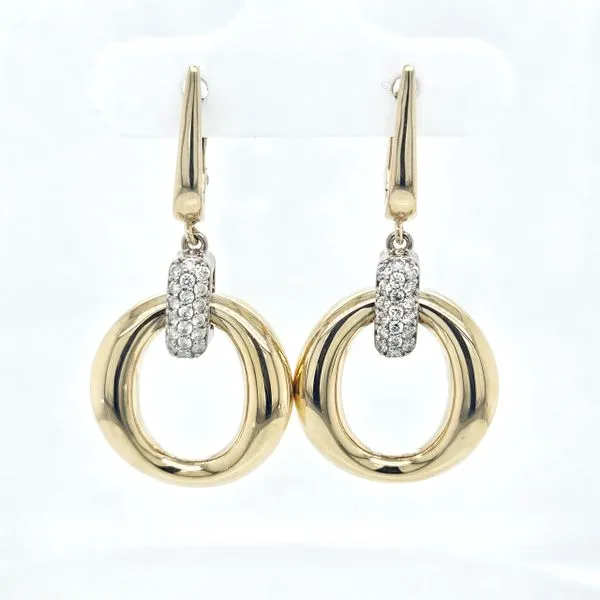Two Tone Diamond Drop Earrings Skaneateles Jewelry Skaneateles, NY