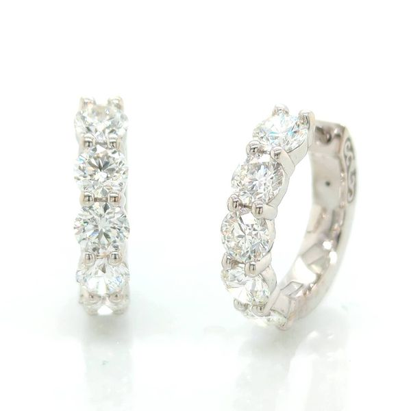 14K WG Ladies 4.07ct TW Classic Diamond Hoop Earrings Skaneateles Jewelry Skaneateles, NY