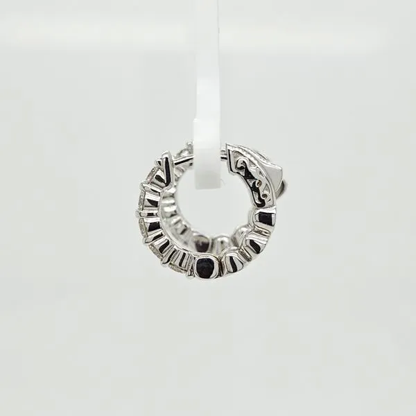 14K WG Ladies Classic One Carat TW Diamond Hoop Earrings Image 3 Skaneateles Jewelry Skaneateles, NY