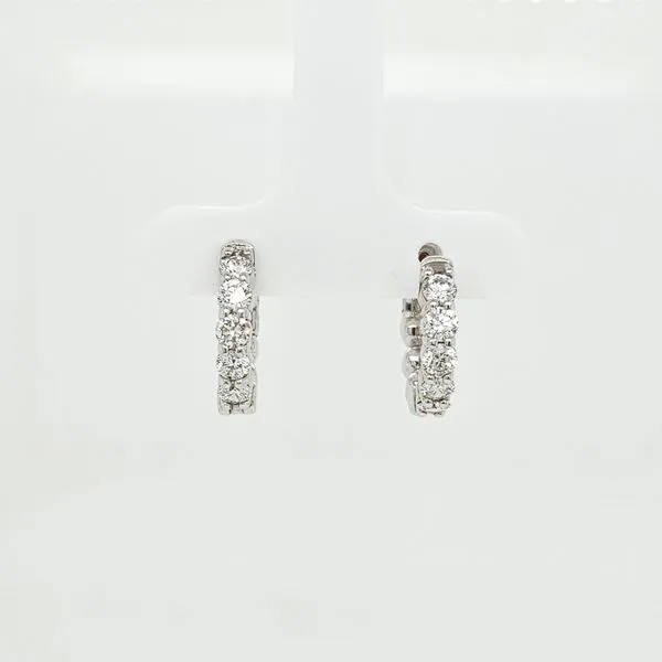 14K WG Ladies Classic One Carat TW Diamond Hoop Earrings Skaneateles Jewelry Skaneateles, NY