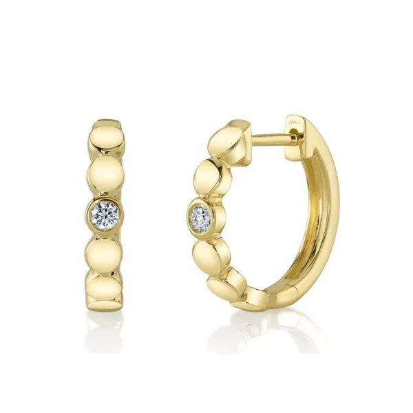 Diamond Bezel Set Hoop Earrings Skaneateles Jewelry Skaneateles, NY