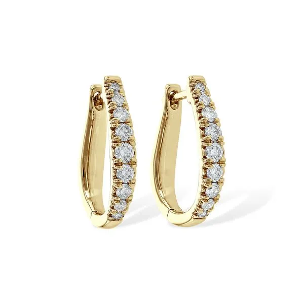 14K YG Ladies 1/2ct TW Classic Natural Diamond Fashion Hoop Earrings Skaneateles Jewelry Skaneateles, NY