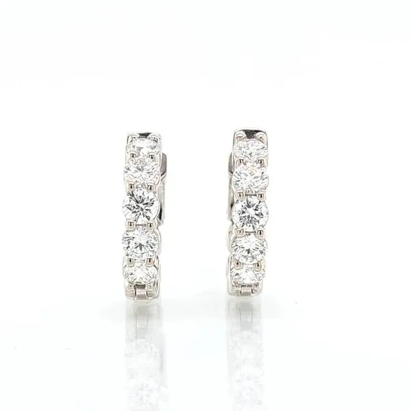 14K WG Ladies 2.20ct TW Diamond Hoop Earrings Skaneateles Jewelry Skaneateles, NY