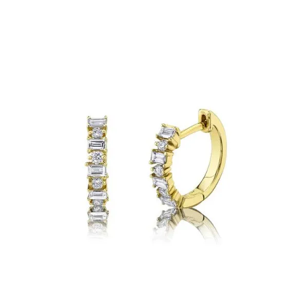 14K YG Lady's ' Our Signiture ' 0.42ct TW Diamond Baguette Huggie Earrings Skaneateles Jewelry Skaneateles, NY