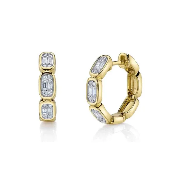 14K YG 0.39ct TW Our Signature Diamond Baguette Octagon Hoop Earring Skaneateles Jewelry Skaneateles, NY