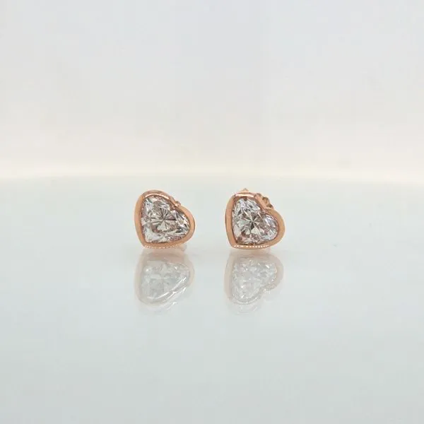 Heart Shape Natural Diamond Earrings Image 3 Skaneateles Jewelry Skaneateles, NY