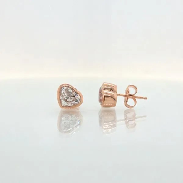 Heart Shape Natural Diamond Earrings Image 4 Skaneateles Jewelry Skaneateles, NY