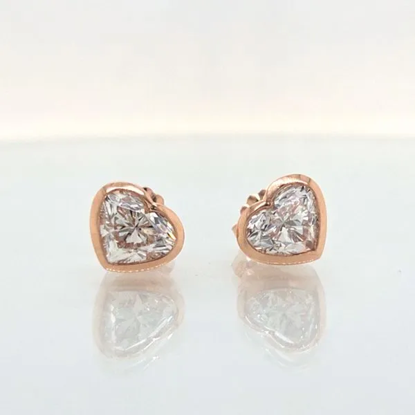 Heart Shape Natural Diamond Earrings Image 5 Skaneateles Jewelry Skaneateles, NY
