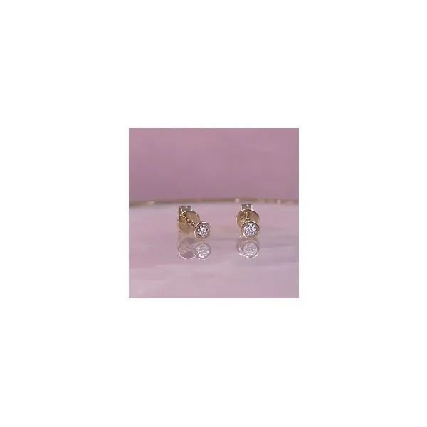 14K YG 'Stella Collection' 0.04ct TW Diamond Bezel Stud Earrings Image 2 Skaneateles Jewelry Skaneateles, NY