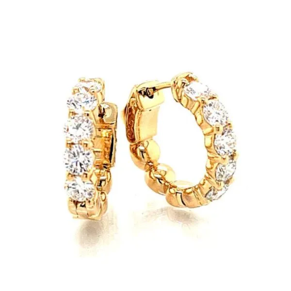 14K YG Ladies Two Carat Classic Diamond Hoop Earrings Skaneateles Jewelry Skaneateles, NY