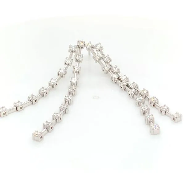 14K White Gold Two-Row 2.14ct TW Diamond Waterfall Earrings Image 2 Skaneateles Jewelry Skaneateles, NY
