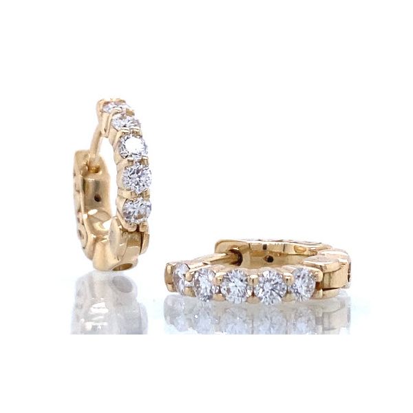 14K Yellow Gold Diamond Mini Hoop Earrings – 1/2ct TW – Our Skaneateles Signature Skaneateles Jewelry Skaneateles, NY