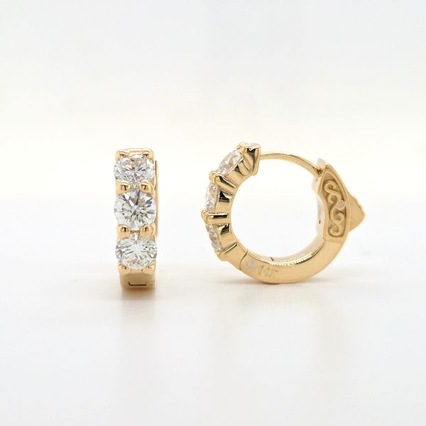 14K Yellow Gold 1.5ct TW Mini Diamond Hoops Skaneateles Jewelry Skaneateles, NY