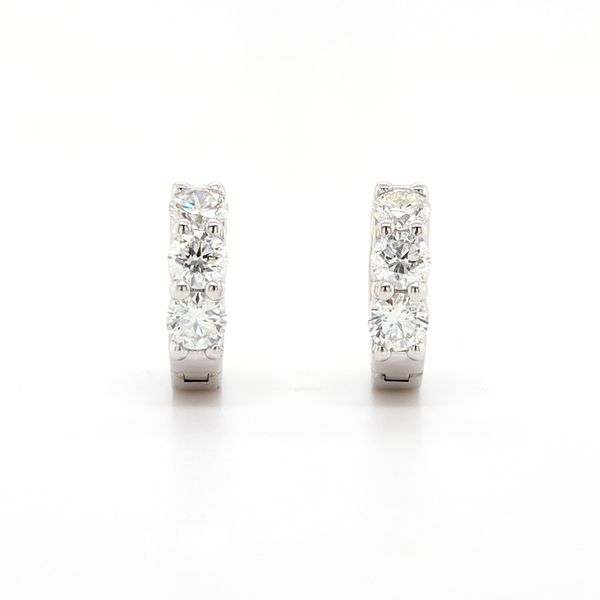 14K WG 1.53ct TW Diamond Huggy Earrings Image 2 Skaneateles Jewelry Skaneateles, NY