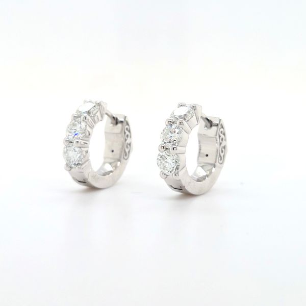 14K WG 1.53ct TW Diamond Huggy Earrings Image 3 Skaneateles Jewelry Skaneateles, NY