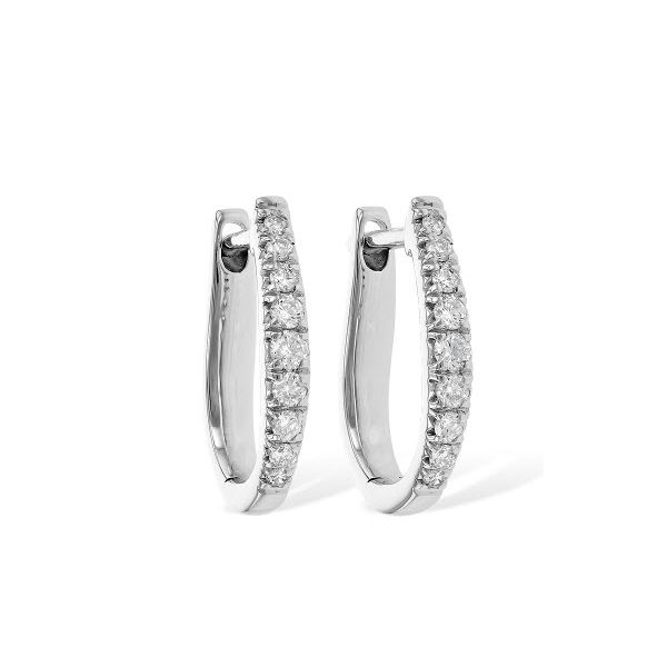 14K WG Ladies 1/4ct TW Classic Natural Diamond Fashion Hoop Earrings Skaneateles Jewelry Skaneateles, NY