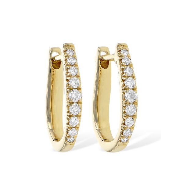 14K WG Ladies 1/4ct TW Classic Natural Diamond Fashion Hoop Earrings Skaneateles Jewelry Skaneateles, NY