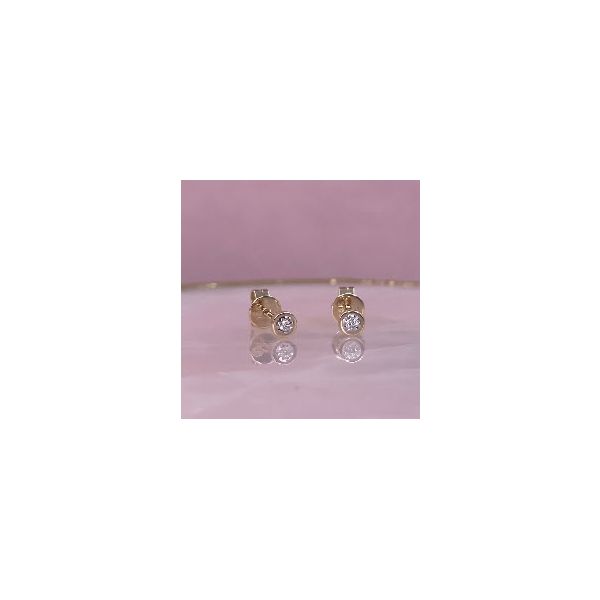 14K YG 'Stella Collection' 0.04ct TW Diamond Bezel Stud Earrings Image 2 Skaneateles Jewelry Skaneateles, NY