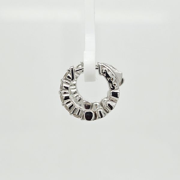 14K WG Ladies One Carat TW Diamond Hoop Earrings Image 3 Skaneateles Jewelry Skaneateles, NY