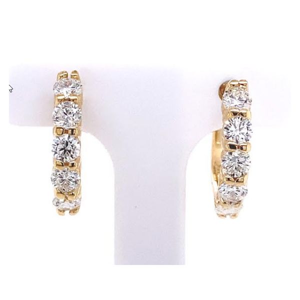 14K YG Skaneateles Signature One Carat TW Diamond Hoop Earrings Skaneateles Jewelry Skaneateles, NY