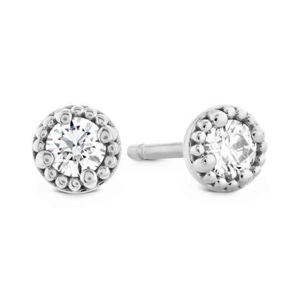 18K WG Ladies 0.24ct TW Hearts on Fire Liliana Milgrain Single Diamond Stud Earrings Skaneateles Jewelry Skaneateles, NY