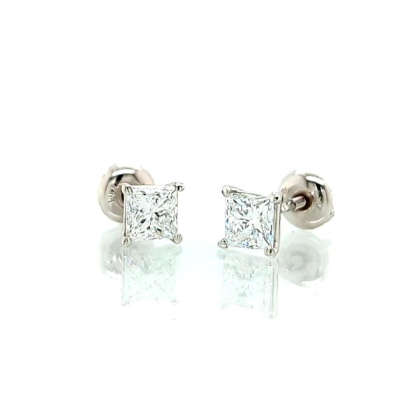 One Carat total weight Princess  Diamond Stud Earrings Skaneateles Jewelry Skaneateles, NY