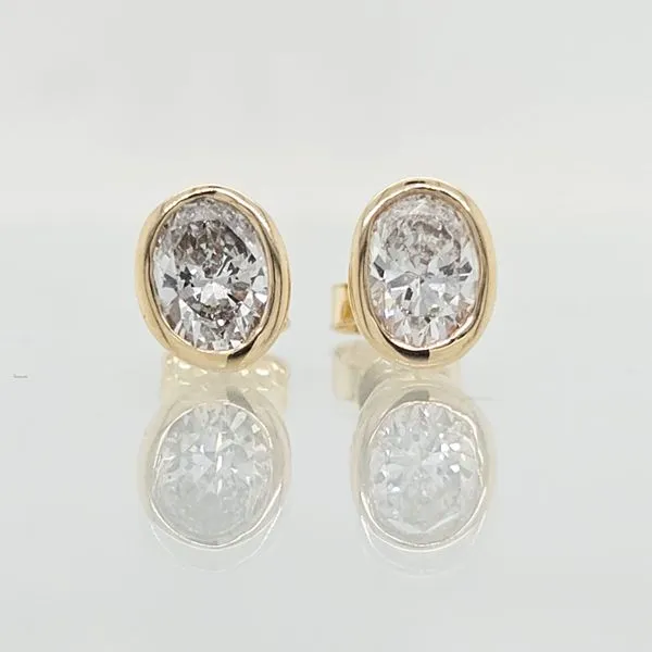 1 Carat Bezel Set Oval Diamond Earrings Skaneateles Jewelry Skaneateles, NY