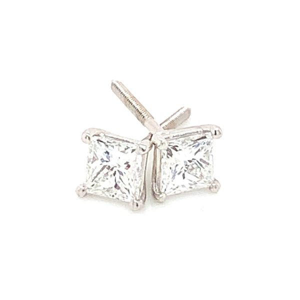 1.00ct Princess Diamond Stud Earrings Image 2 Skaneateles Jewelry Skaneateles, NY