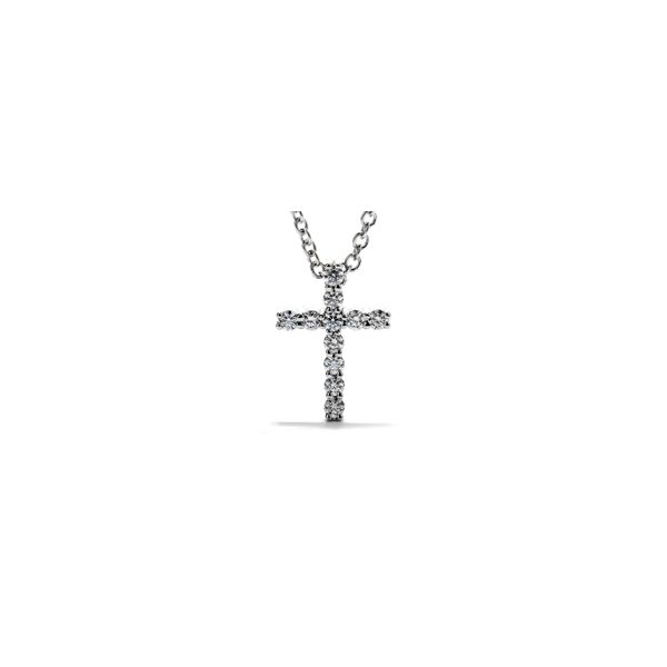 18K WG Ladies 1/7ct TW Hearts on Fire Whimsical Small Cross Pendant w/Chain Skaneateles Jewelry Skaneateles, NY