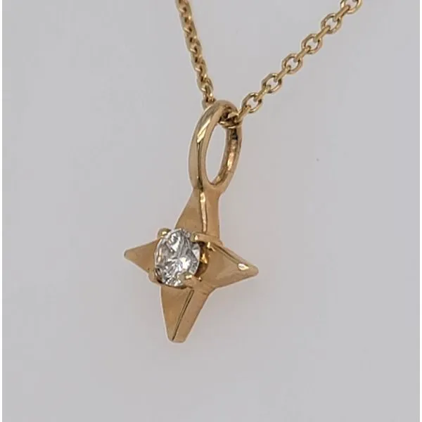 14K YG Ladies 0.08ct Shining Light Diamond Pendant w/Chain Image 2 Skaneateles Jewelry Skaneateles, NY