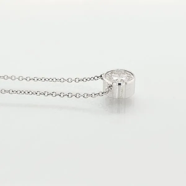 14K WG Ladies 1.00ct  Diamond Bezel Pendant w/Chain Image 3 Skaneateles Jewelry Skaneateles, NY