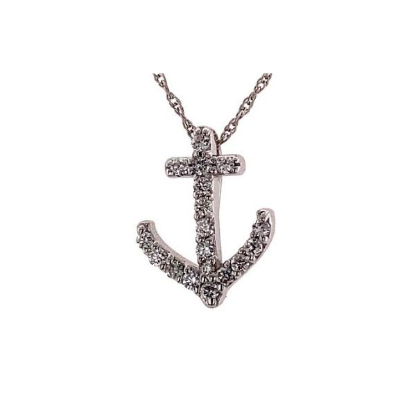 Diamond Anchor Pendant w/Chain Skaneateles Jewelry Skaneateles, NY