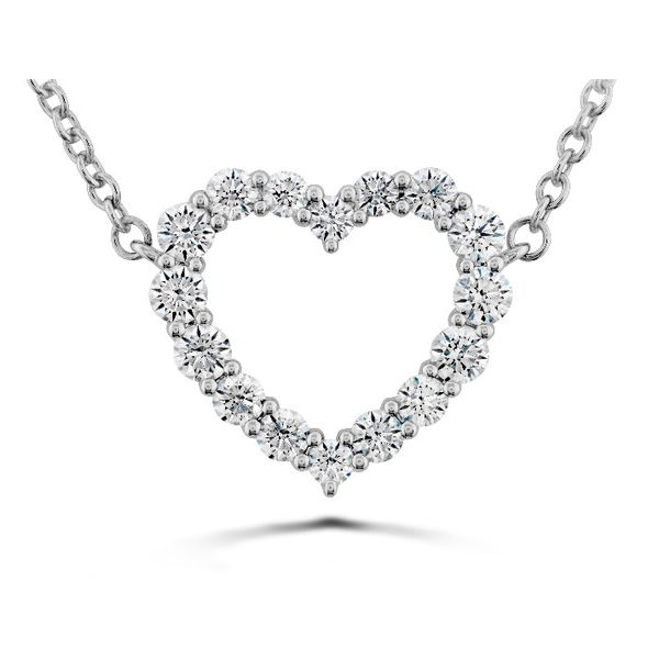 18K WG Ladies Hearts On Fire Signature Medium Diamond Heart On Chain Skaneateles Jewelry Skaneateles, NY