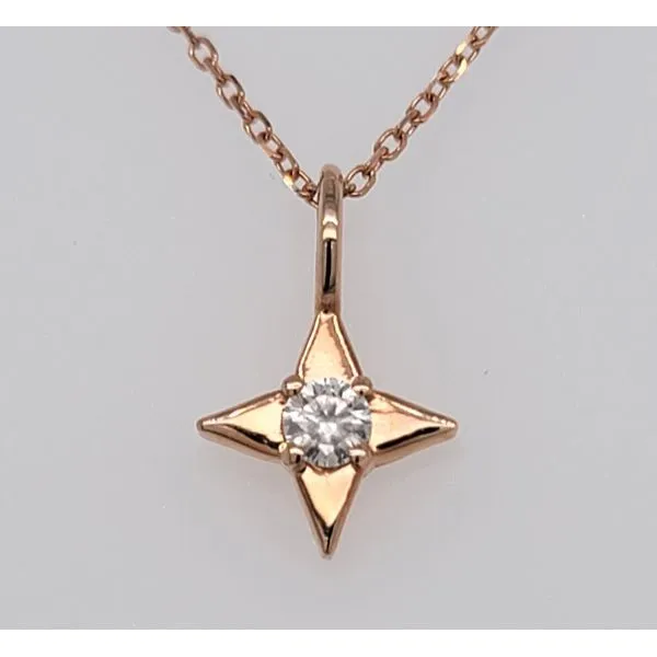 14K RG Ladies 0.08ct Shining Light Diamond Pendant w/Chain Image 2 Skaneateles Jewelry Skaneateles, NY