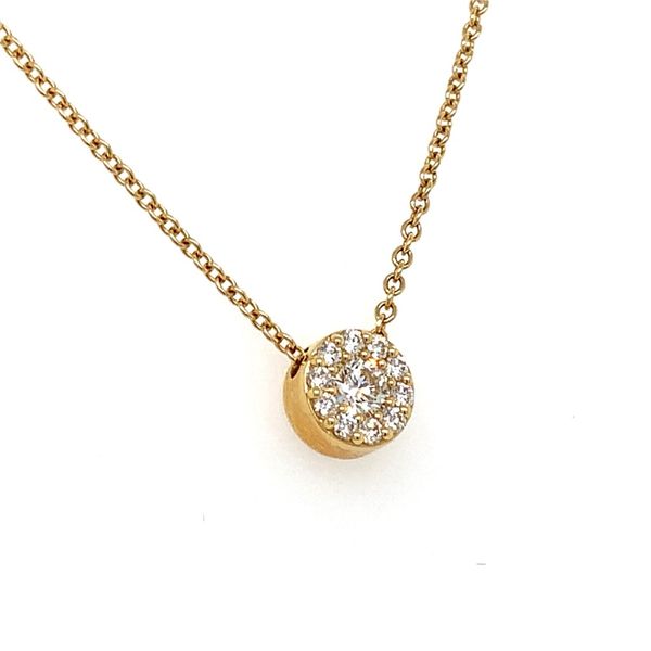 18K YG Ladies 1/4ct TW Hearts On Fire Fulfillment Diamond Pendant w/Chain Image 3 Skaneateles Jewelry Skaneateles, NY